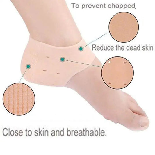 Pair of half Heel Pain Anti Crack Silicone Set - Anti Crack For Pain Relief Unisex With Box