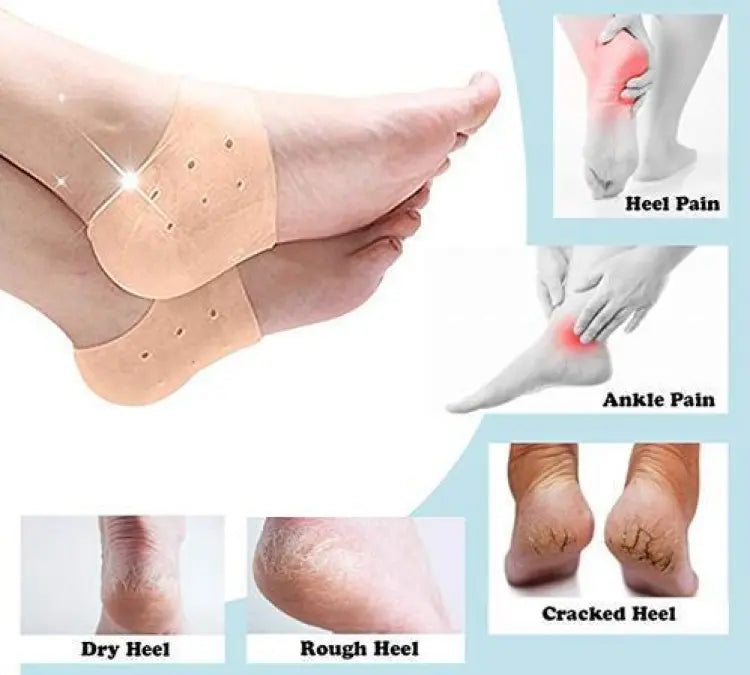 Pair of half Heel Pain Anti Crack Silicone Set - Anti Crack For Pain Relief Unisex With Box