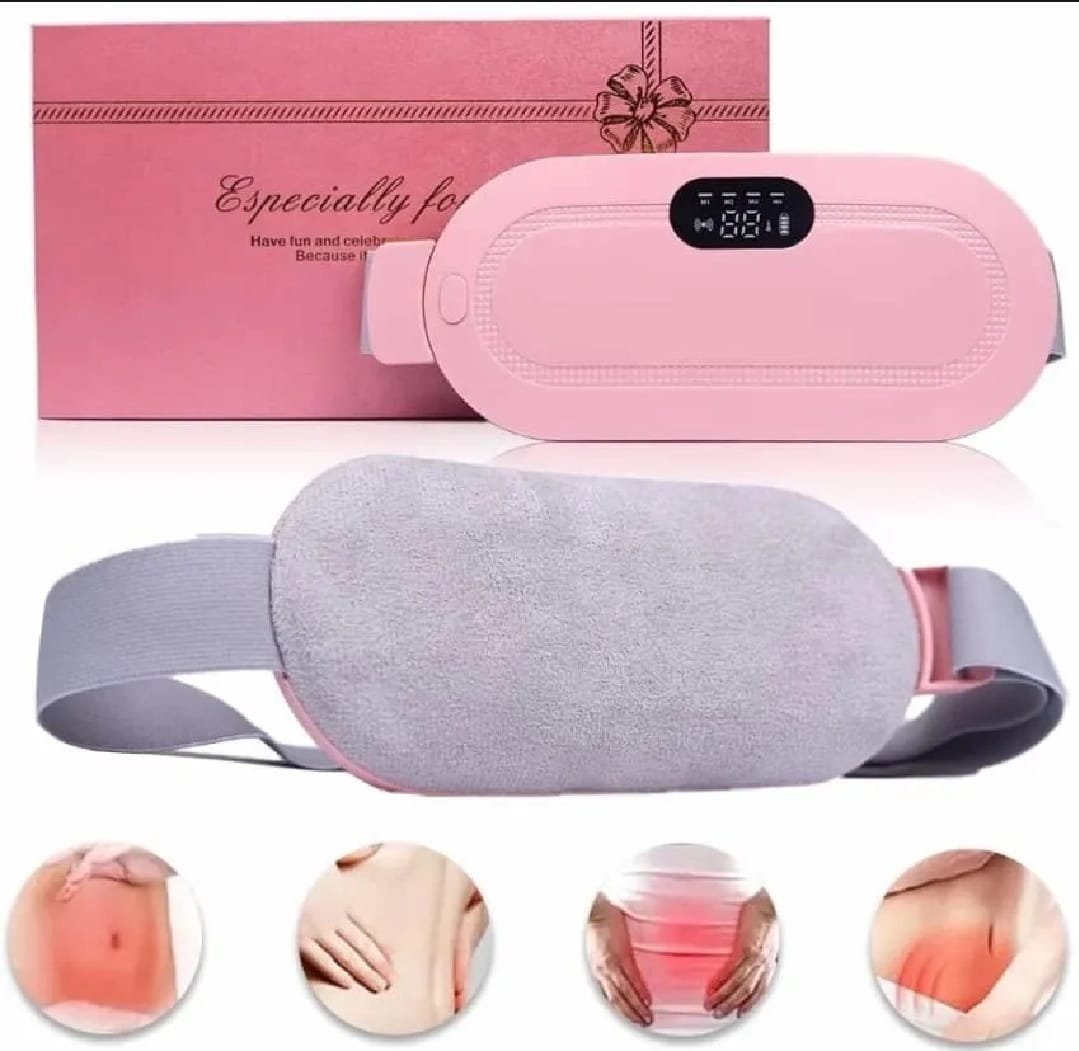 Cramp Relief Belt | Portable Cordless Heating Pad, Electric Waist Belt Device, Fast Heating Pad with 3 Heat Levels and 3 Massage Modes, Back or Belly Heating Pad for Women, Menstrual Heating Pad, Heating Had for Period Cramps